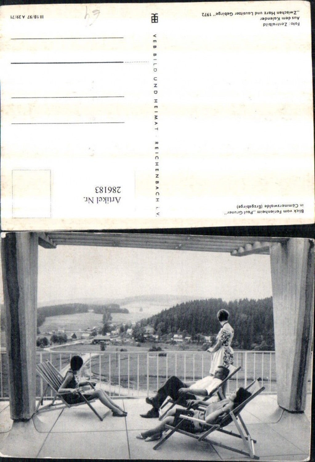 286183,Cämmerswalde im Erzgebirge Blick vom Ferienheim Paul Gruner Liegestühle