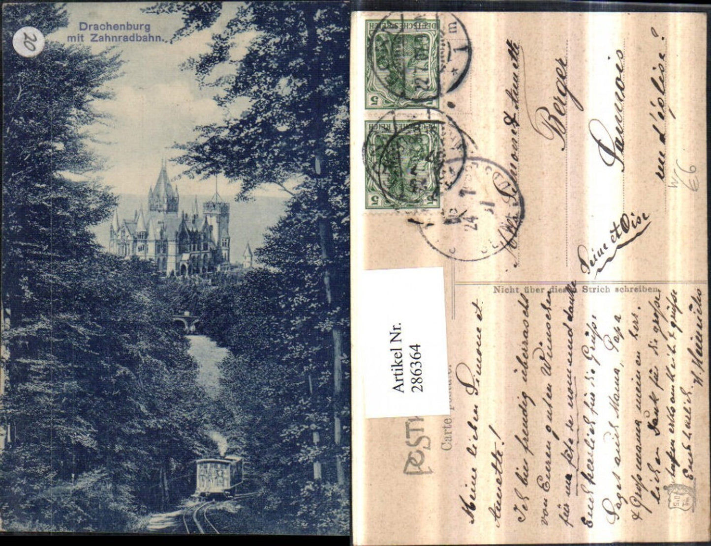 286364,Schloss Drachenburg m. Zahnradbahn b. Königswinter