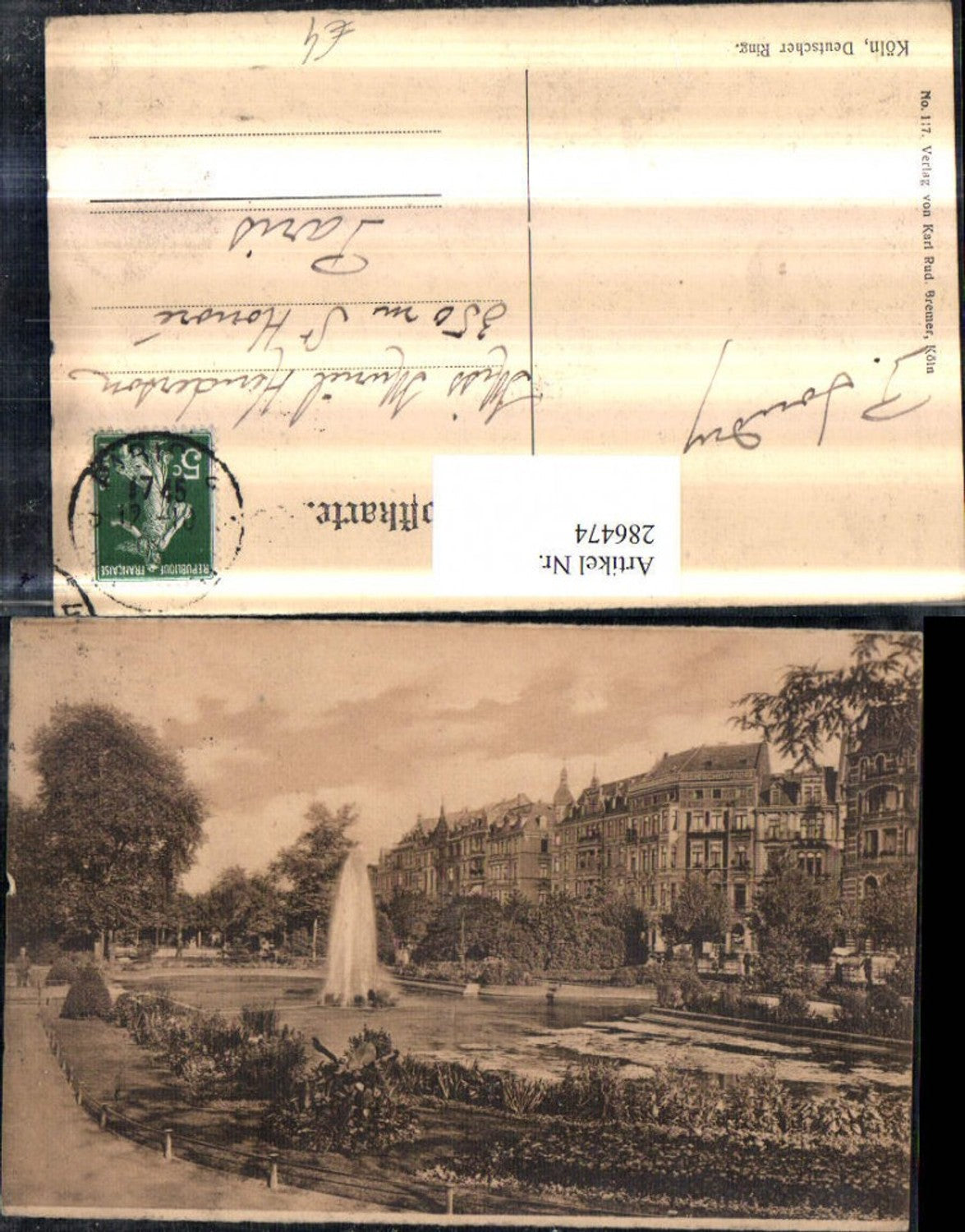 286474,Köln am Rhein Deutscher Ring Fontäne