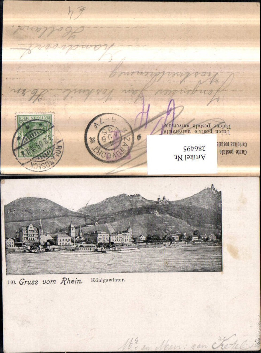 286495,Gruß vom Rhein Königswinter Totale m. Drachenfels