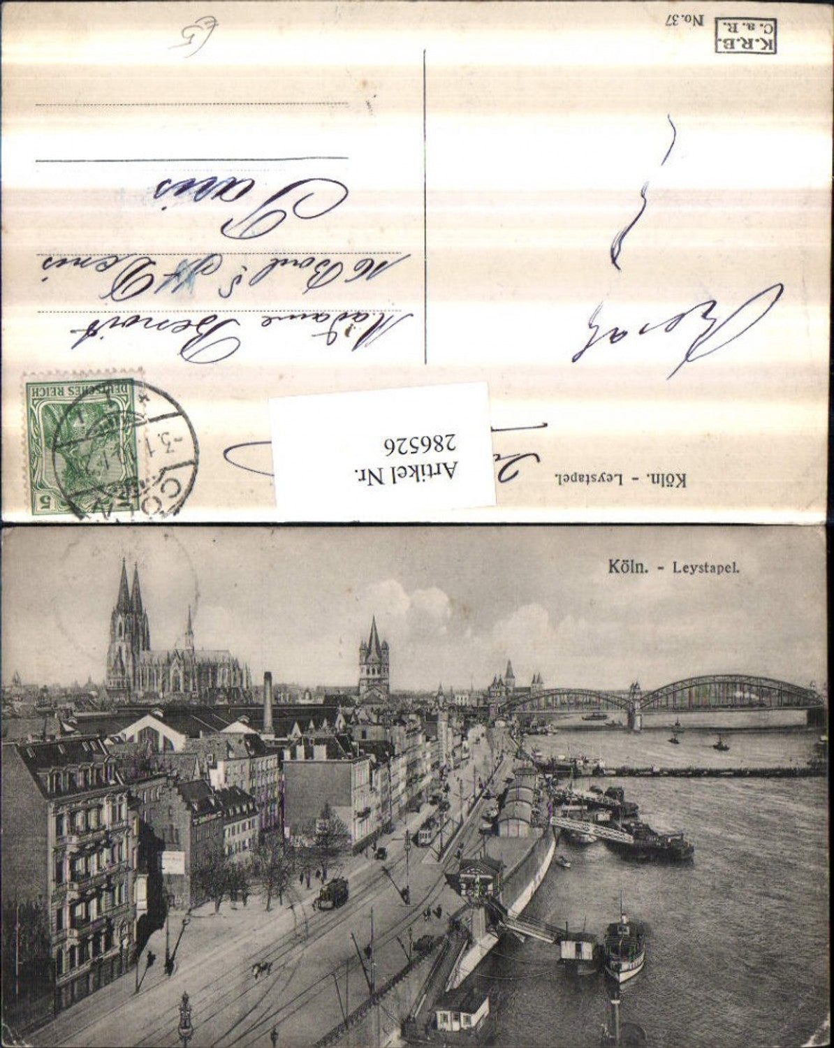 286526,Köln am Rhein Teilansicht Leystapel Anlegeplatz Brücke