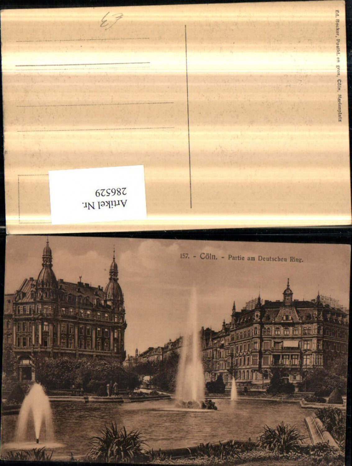 286529,Köln am Rhein Partie am Deutschen Ring Springbrunnen Fontäne