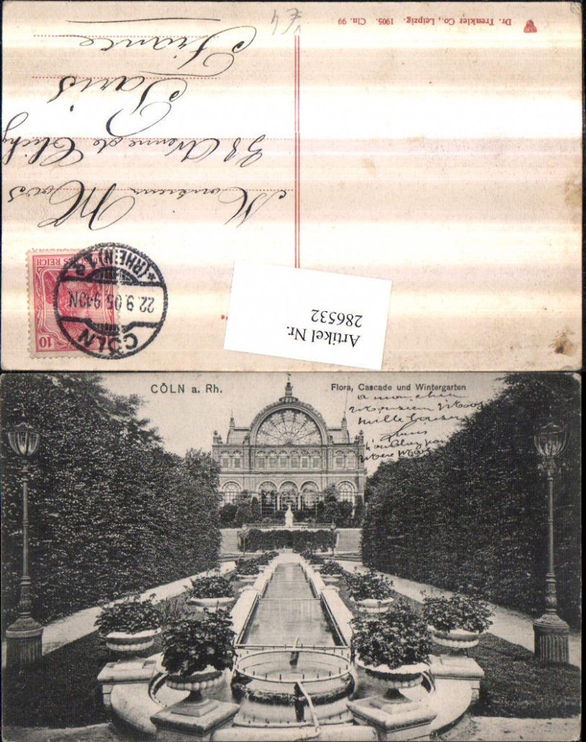 286532,Köln am Rhein Flora Kaskade u. Wintergarten pub Trenkler & Co 99