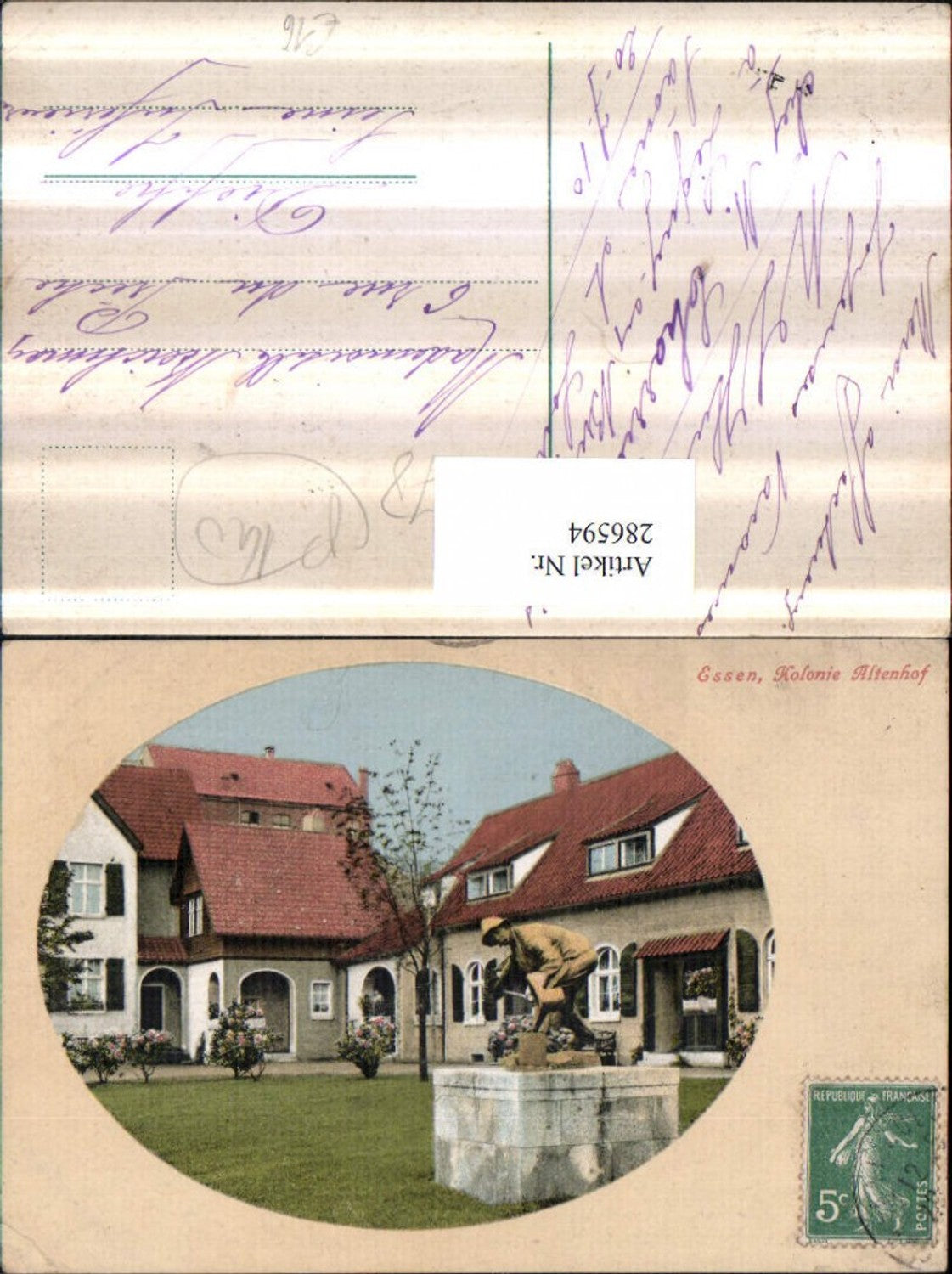 286594,Essen Kolonie Altenhof Denkmal Passepartout