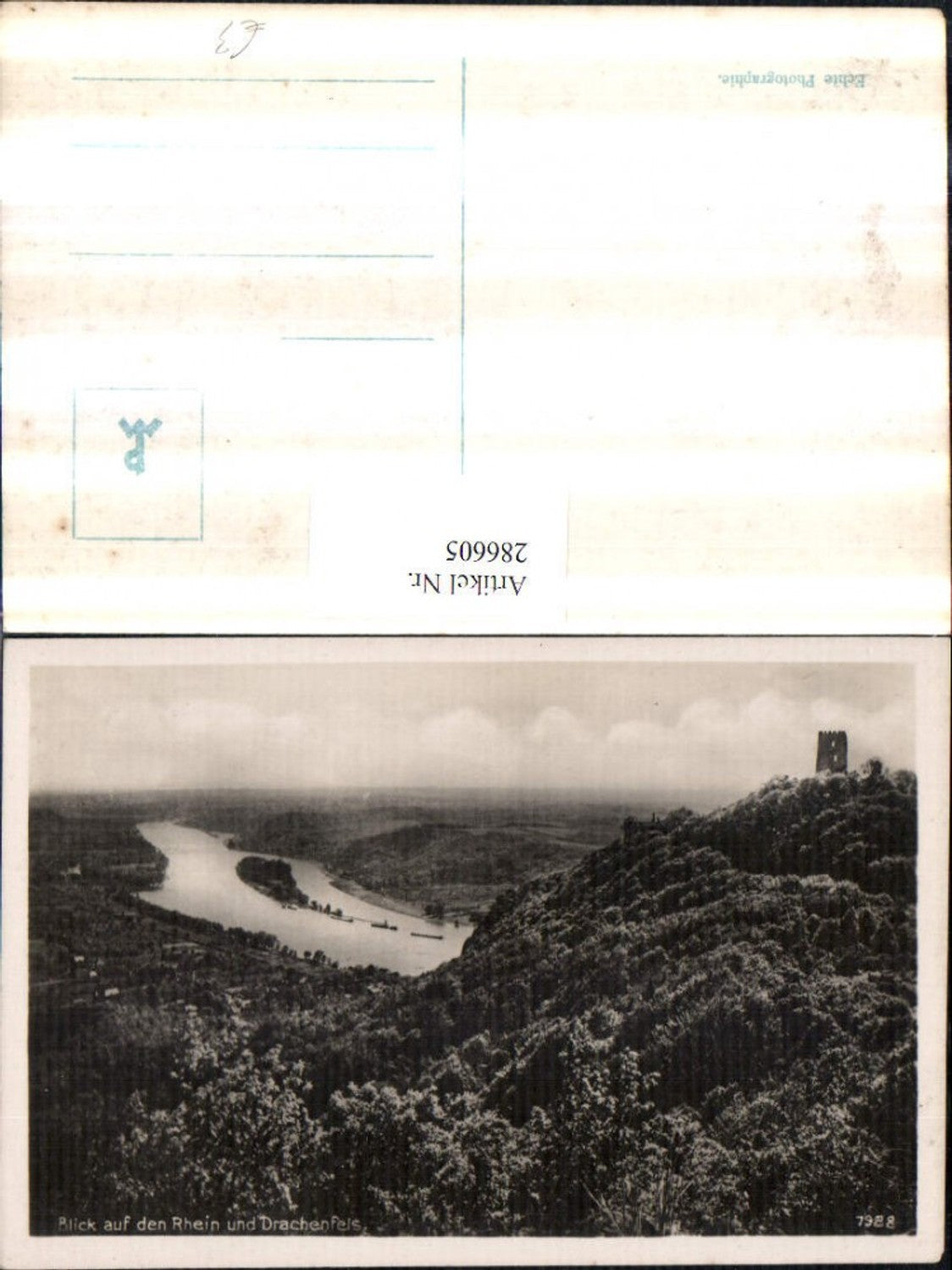 286605,Blick auf d. Rhein u. Drachenfels b. Königswinter
