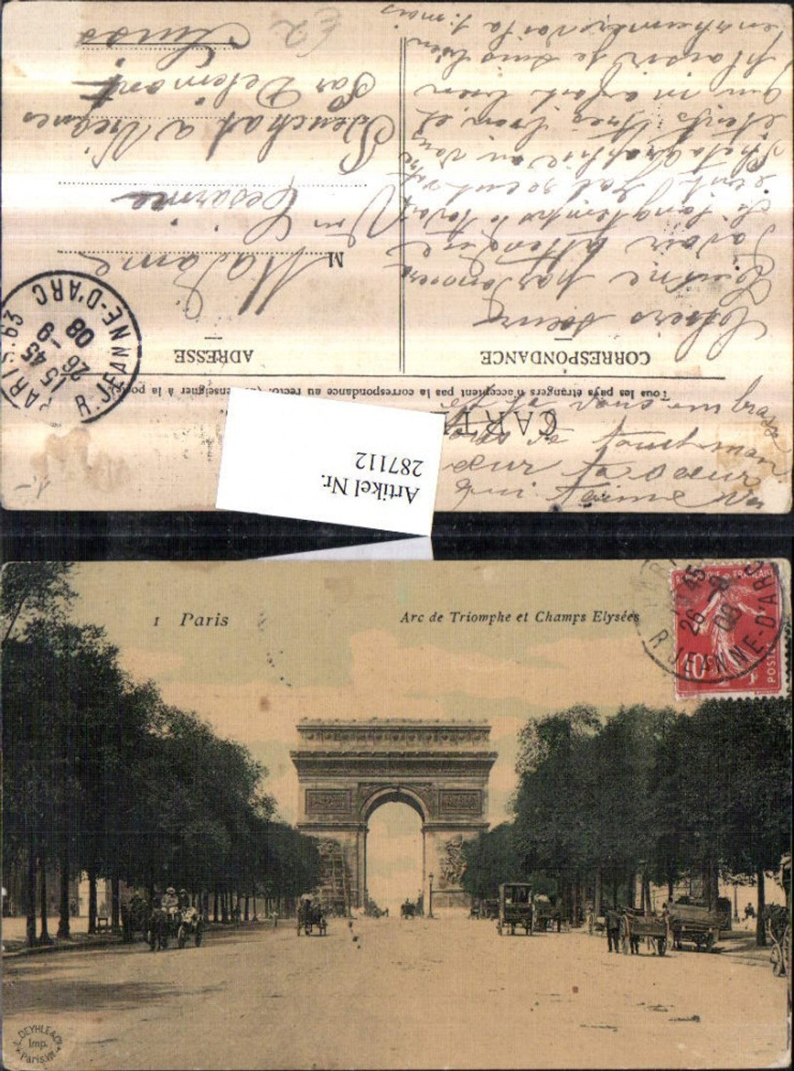 287112, Paris Arc de Triomphe et Champs Elysees Triumphal Arch Street View