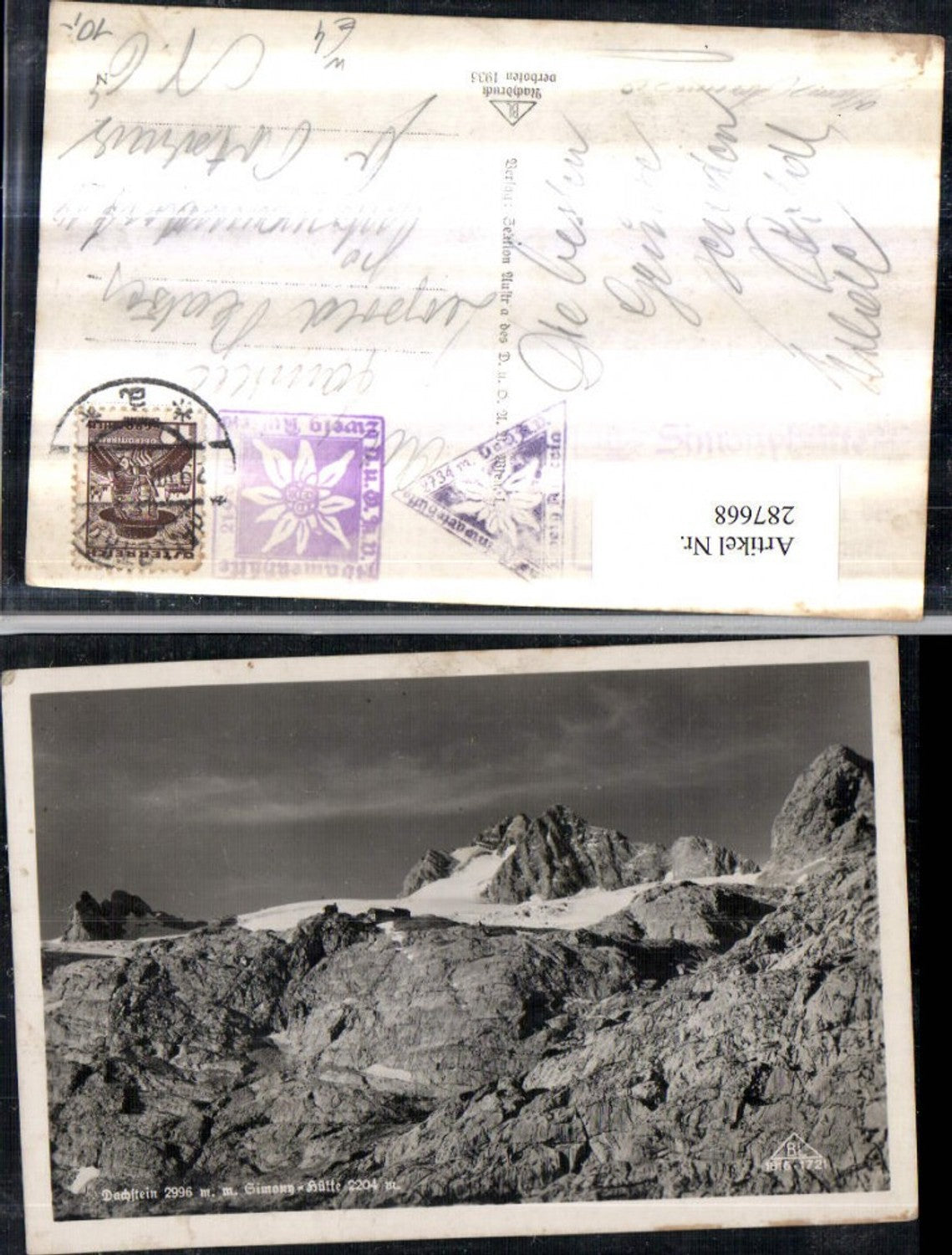 287668,Dachstein m. Simony-Hütte Berghütte b. Hallstatt