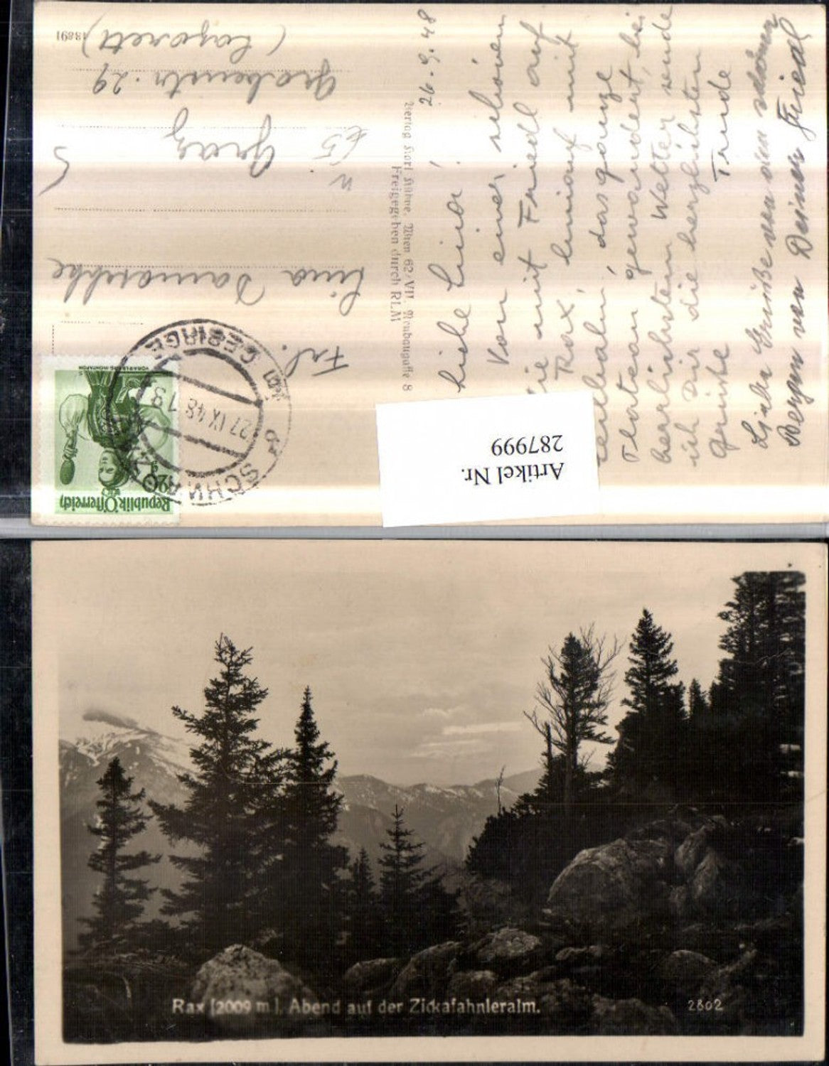287999,Rax Abend auf d. Zickafahnleralm Bergkulisse b. Schwarzau im Gebirge