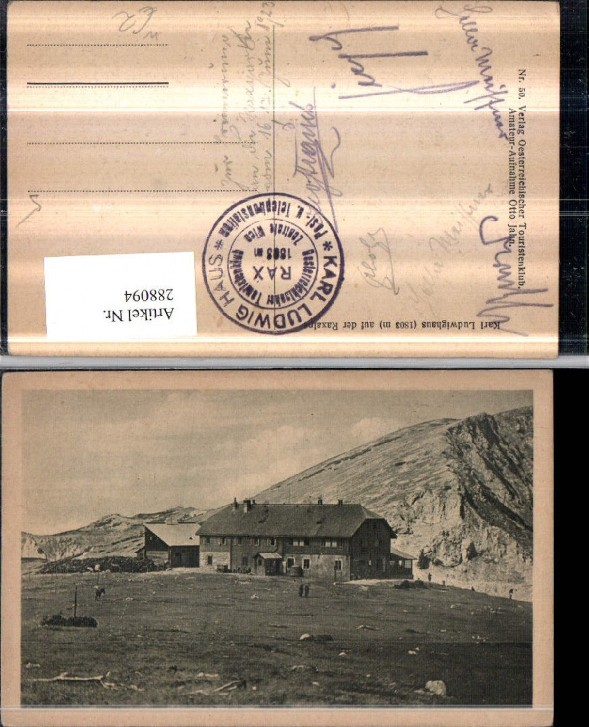 288094,Karl Ludwig-Haus Berghütte auf d. Raxalpe Bergkulisse b. Prein