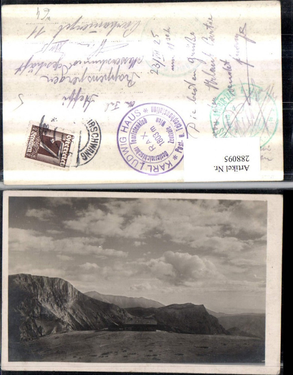 288095,Karl Ludwig-Haus Berghütte auf d. Rax Bergkulisse b. Prein