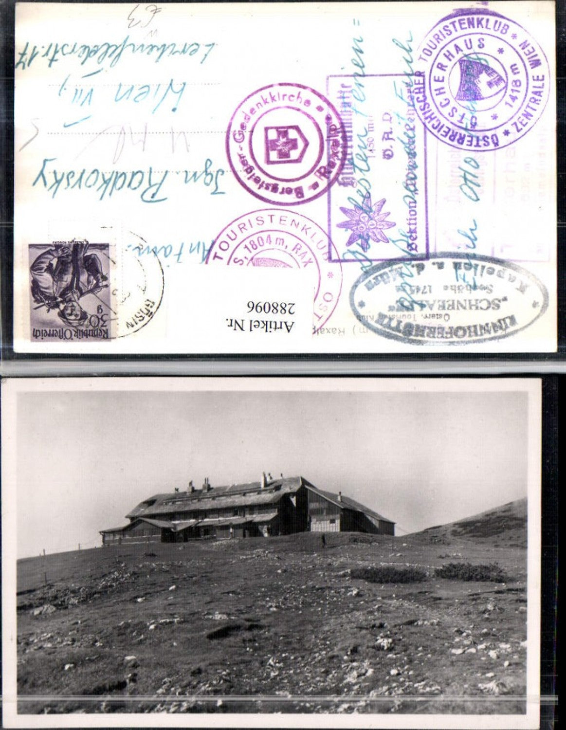288096,Karl Ludwig-Haus Berghütte auf d. Raxalpe b. Prein