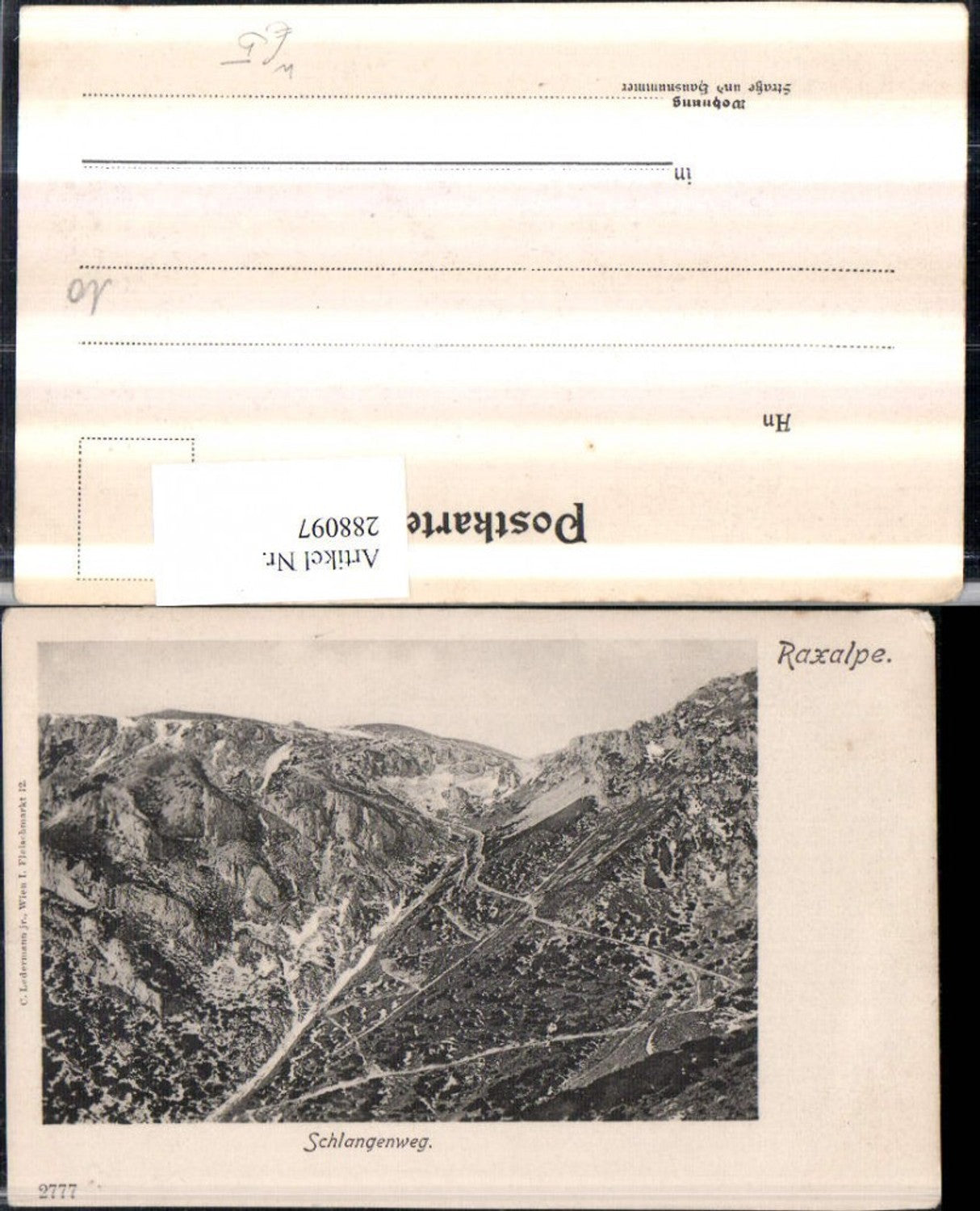288097,Raxalpe Schlangenweg Bergkulisse b. Prein