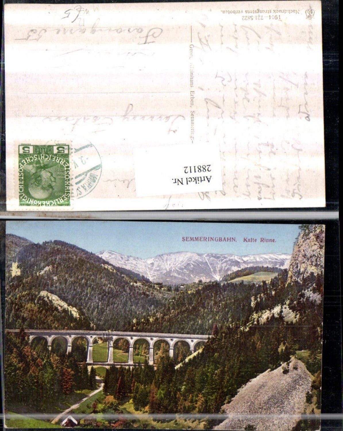 288112,Semmering Semmeringbahn Kalte Rinne Viadukt m. Raxalpe Bergkulisse