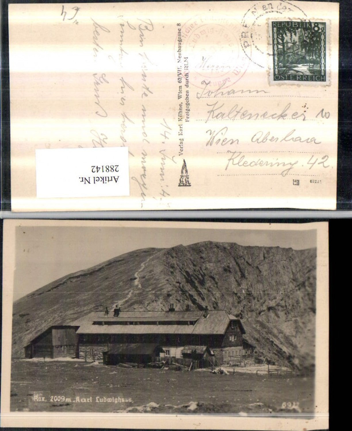 288142,Rax Karl Ludwig-Haus Berghütte Bergkulisse b. Prein