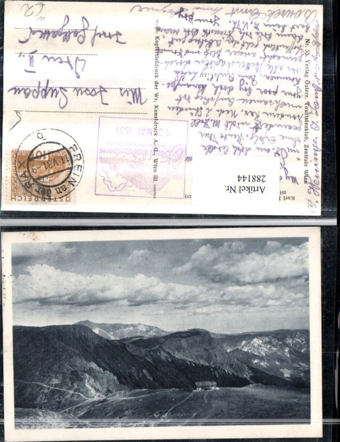 288144,Karl Ludwig-Haus auf d. Rax m. Preinerwand u. Schneeberg Bergkulisse b. Prein