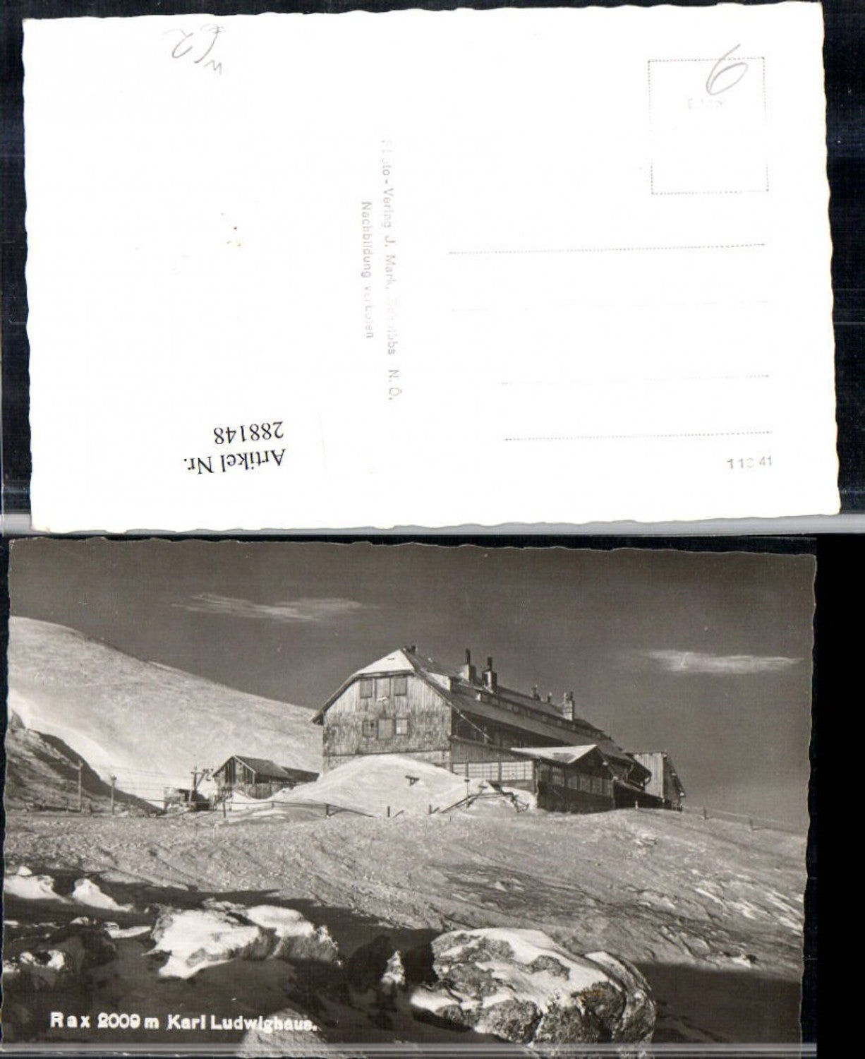 288148,Rax Karl Ludwig-Haus Berghütte Winterbild b. Prein