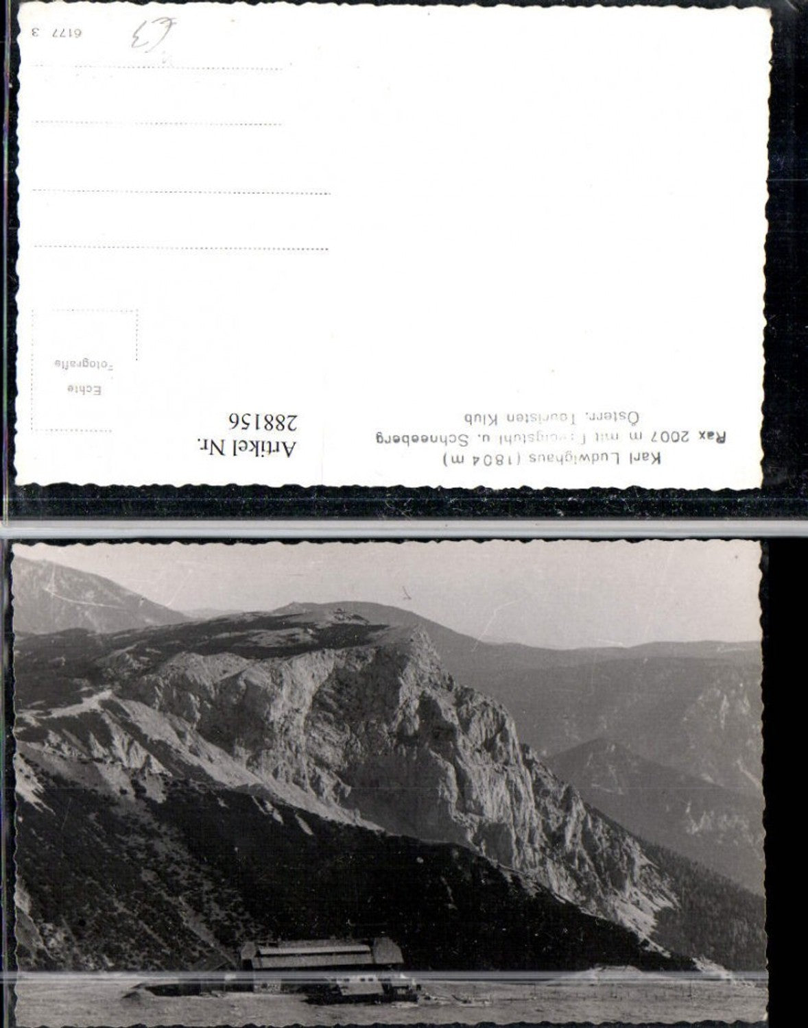 288156,Karl Ludwig-Haus auf d. Rax m. Predigstuhl u. Schneeberg Bergkulisse b. Prein