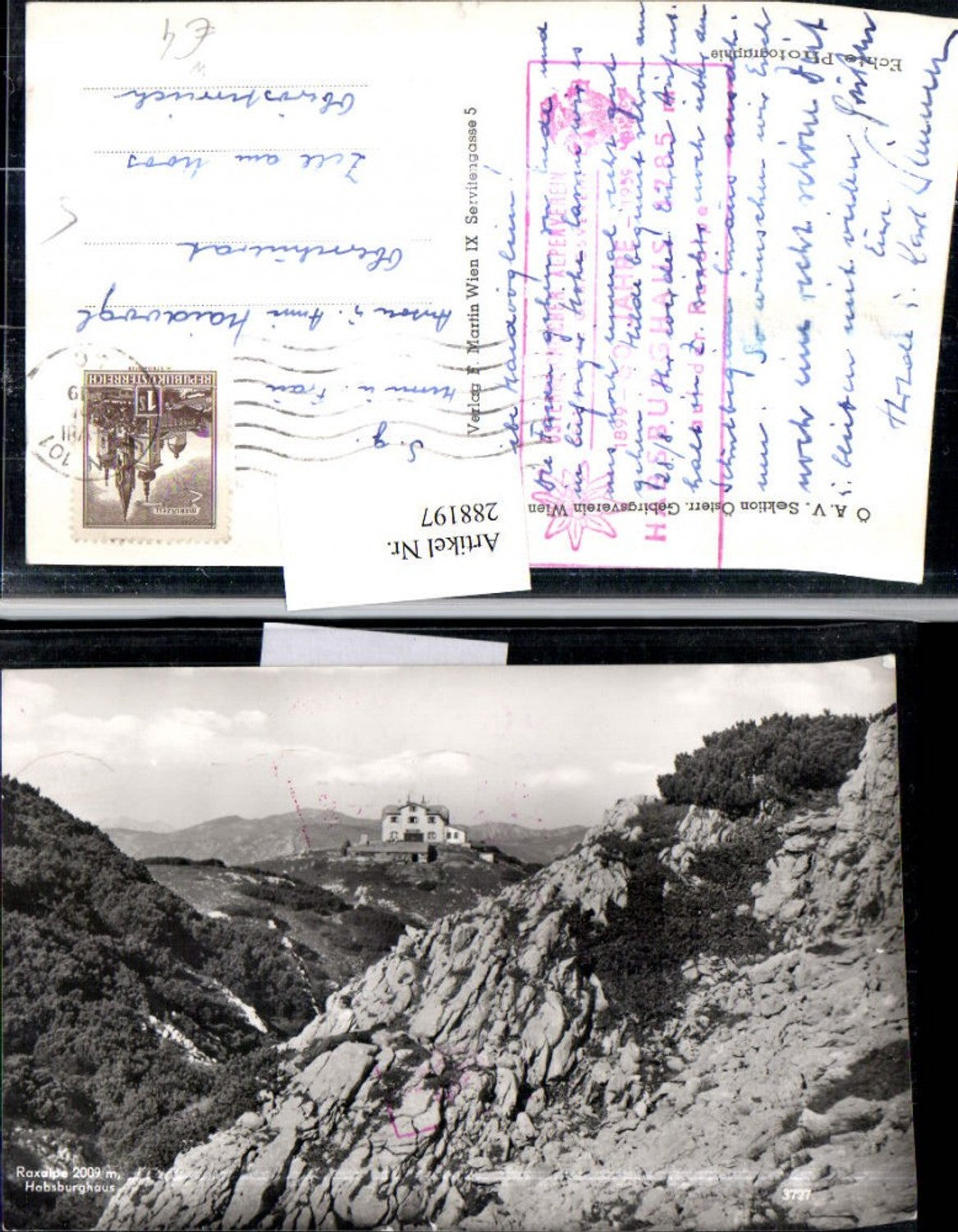 288197,Raxalpe Habsburghaus Berghütte Bergkulisse b. Nasswald Schwarzau
