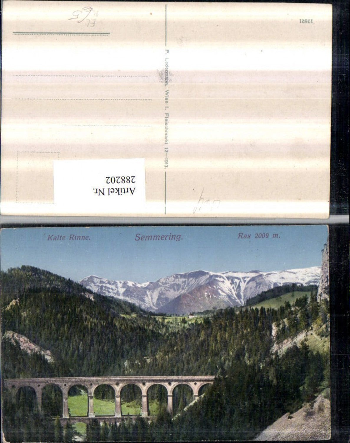 288202,Semmering Semmeringbahn Kalte Rinne Viadukt geg. Rax Bergkulisse