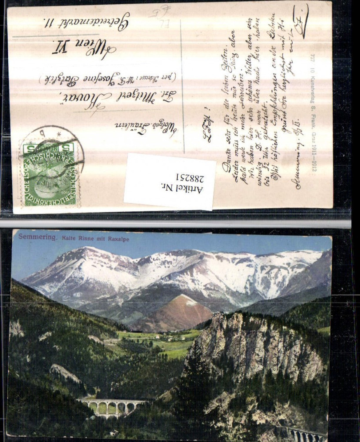288251,Semmering Semmeringbahn Kalte Rinne Viadukt m. Raxalpe Bergkulisse