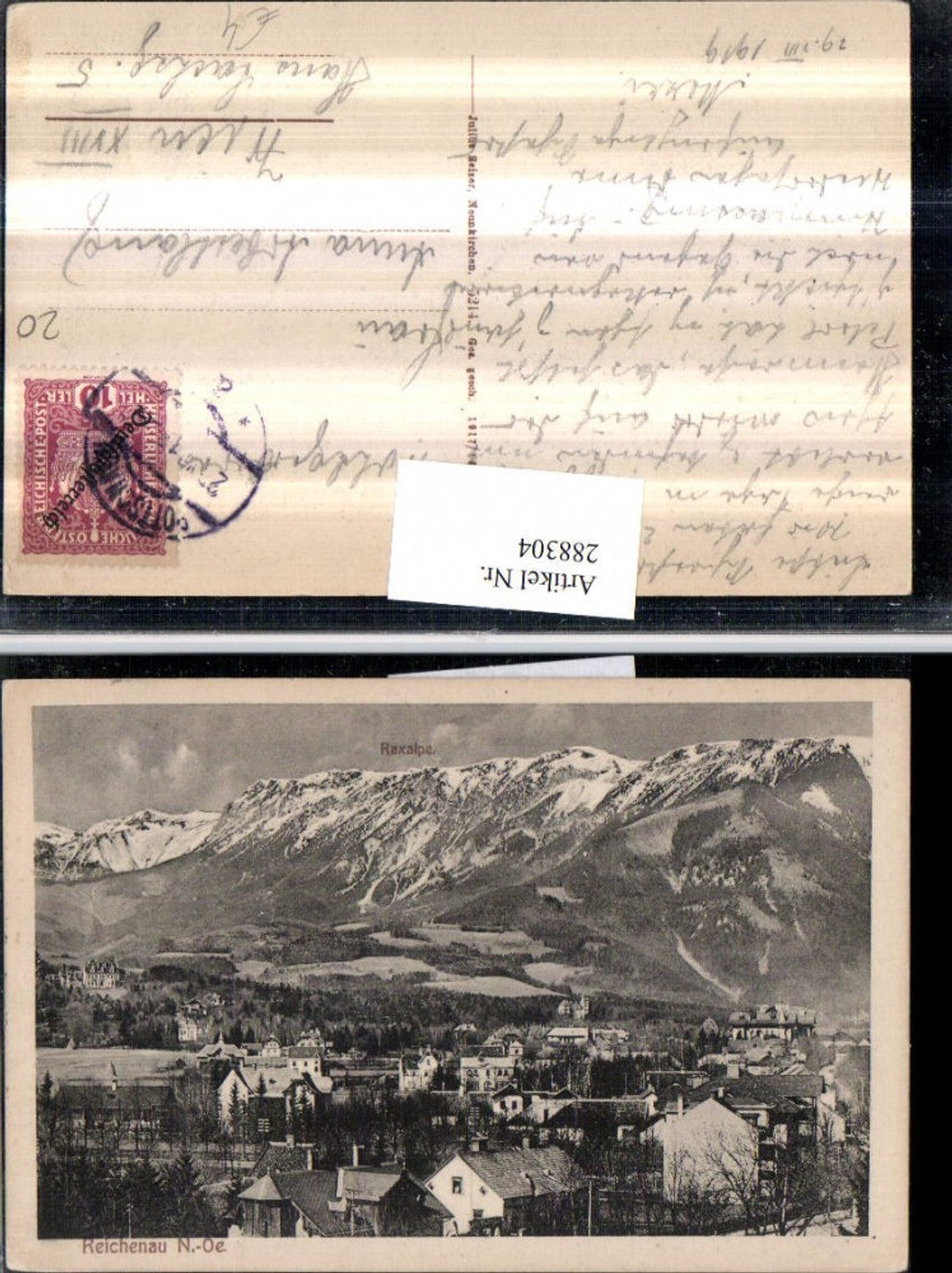 288304,Reichenau Totale m. Raxalpe Bergkulisse
