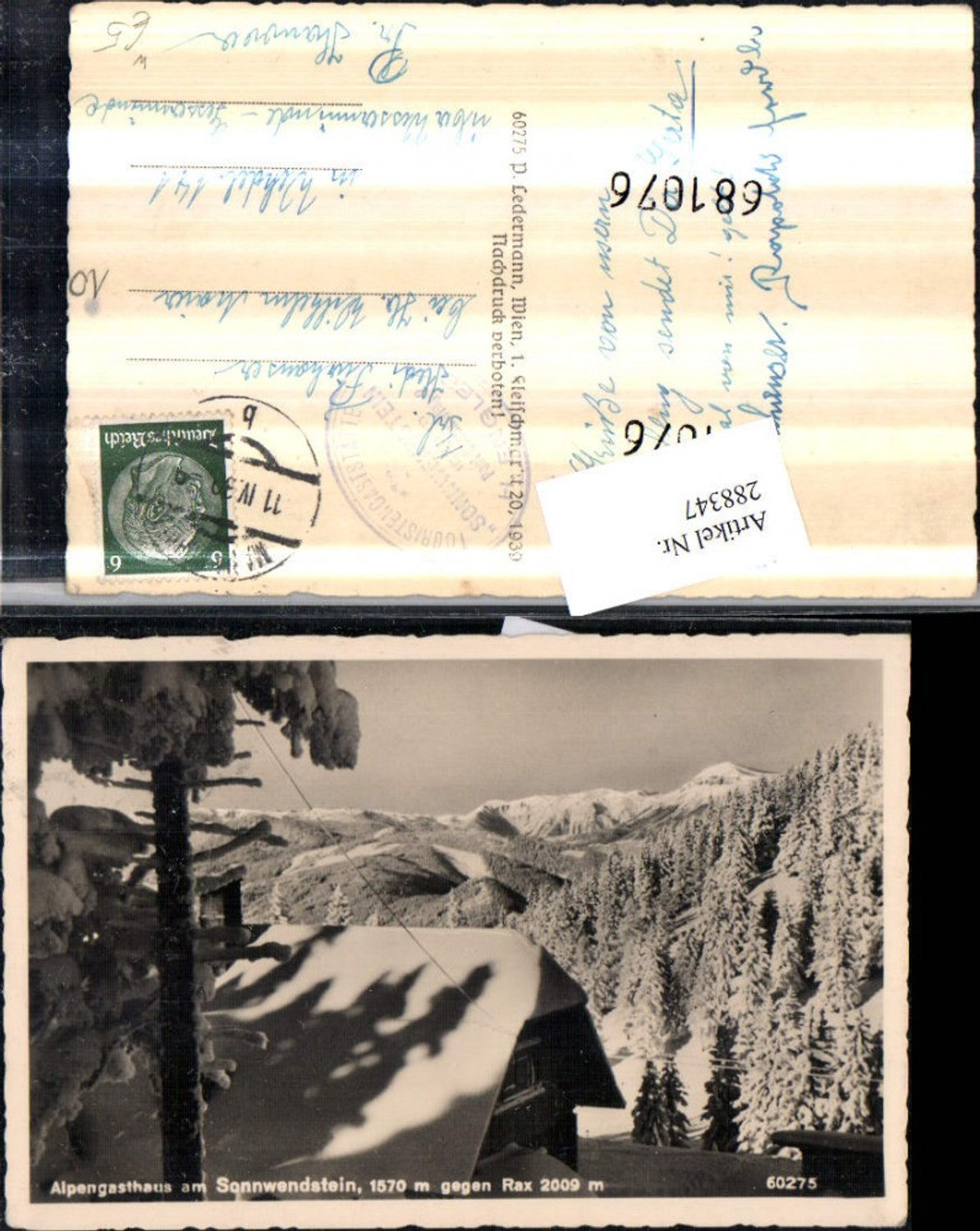 288347,Alpengasthaus am Sonnwenstein geg. Rax Bergkulisse Winterbild b. Semmering