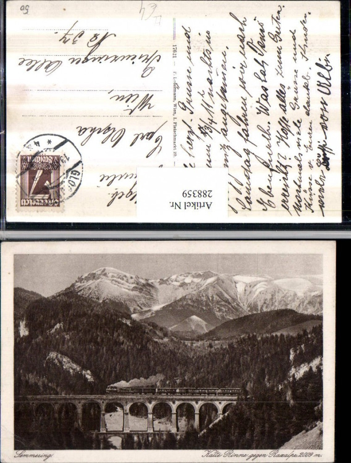 288359,Semmering Semmeringbahn Kalte Rinne Viadukt geg. Raxalpe Bergkulisse