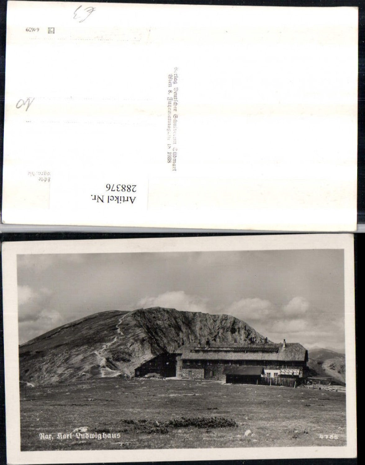 288376,Rax Karl Ludwig-Haus Berghütte Bergkulisse b. Prein