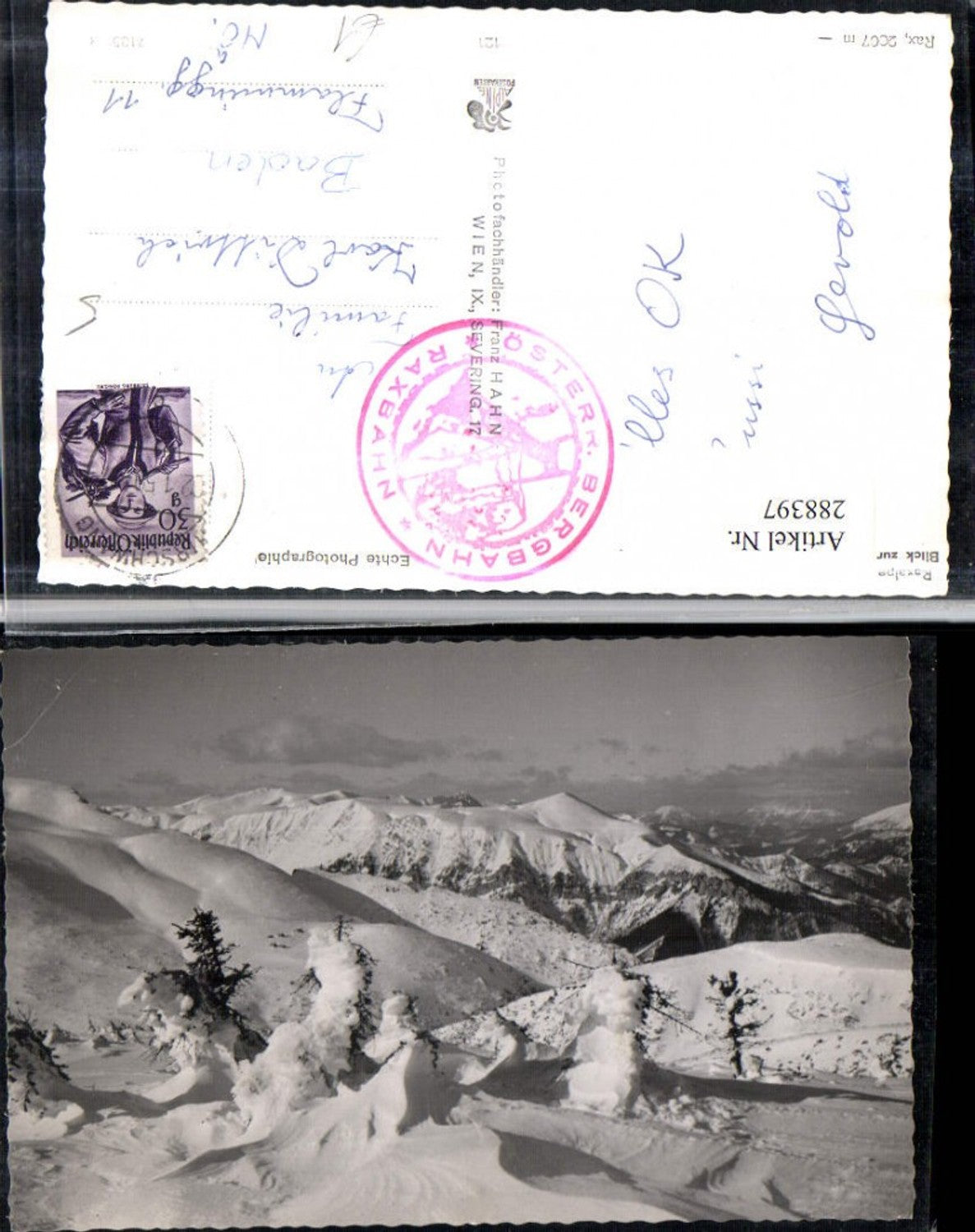 288397,Raxalpe Blick zur Schneealpe Bergkulisse Winterbild b. Reichenau