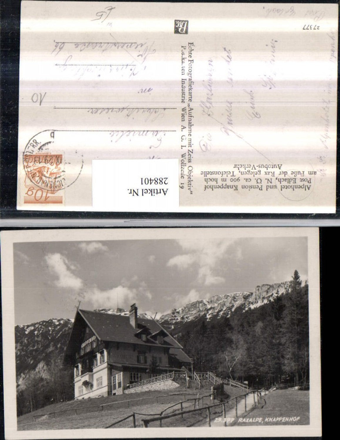 288401,Raxalpe Alpenhotel Knappenhof b. Edlach Bergkulisse