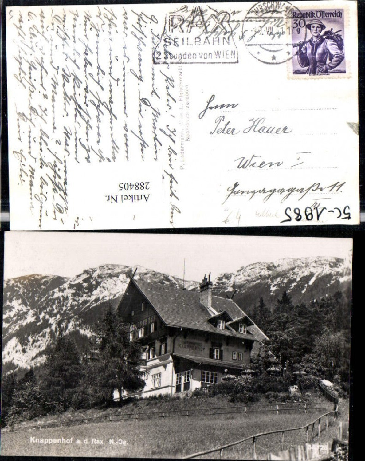 288405,Alpenhotel Knappenhof an d. Rax b. Edlach Bergkulisse