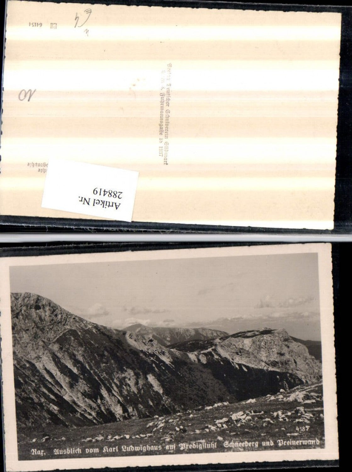 288419,Rax Ausblick v. Karl Ludwig-Haus auf Predigstuhl Schneeberg u. Preinerwand Bergkulisse b. Prein