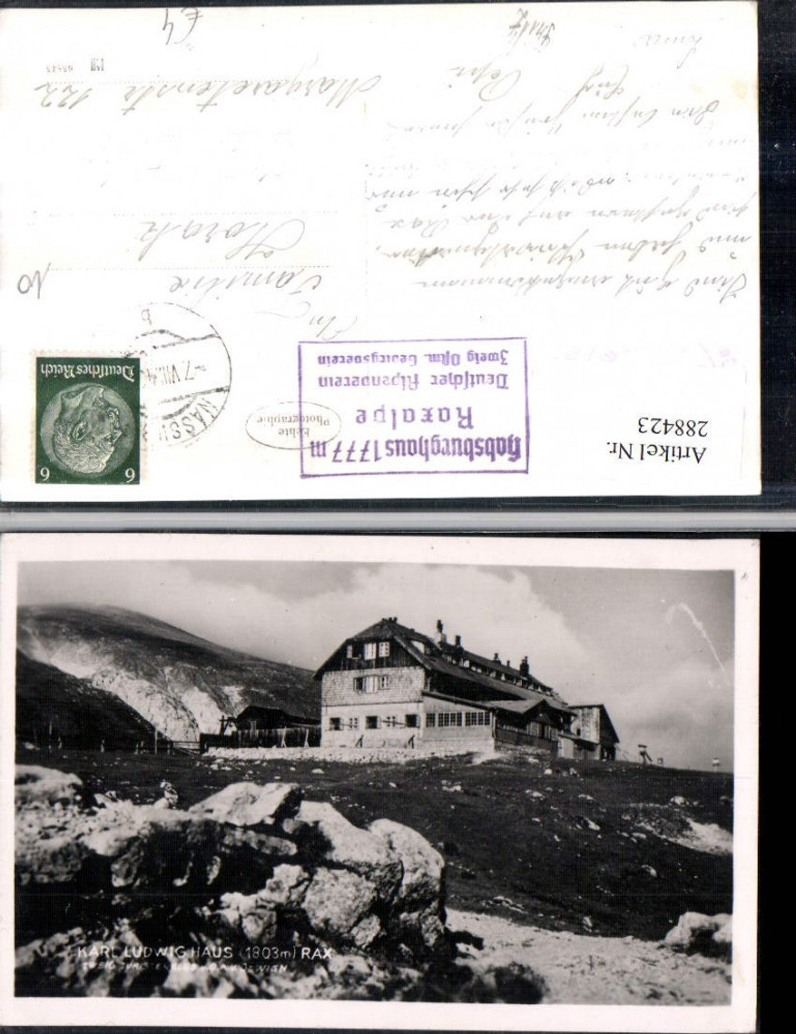 288423,Karl Ludwig-Haus Berghütte auf d. Rax b. Prein
