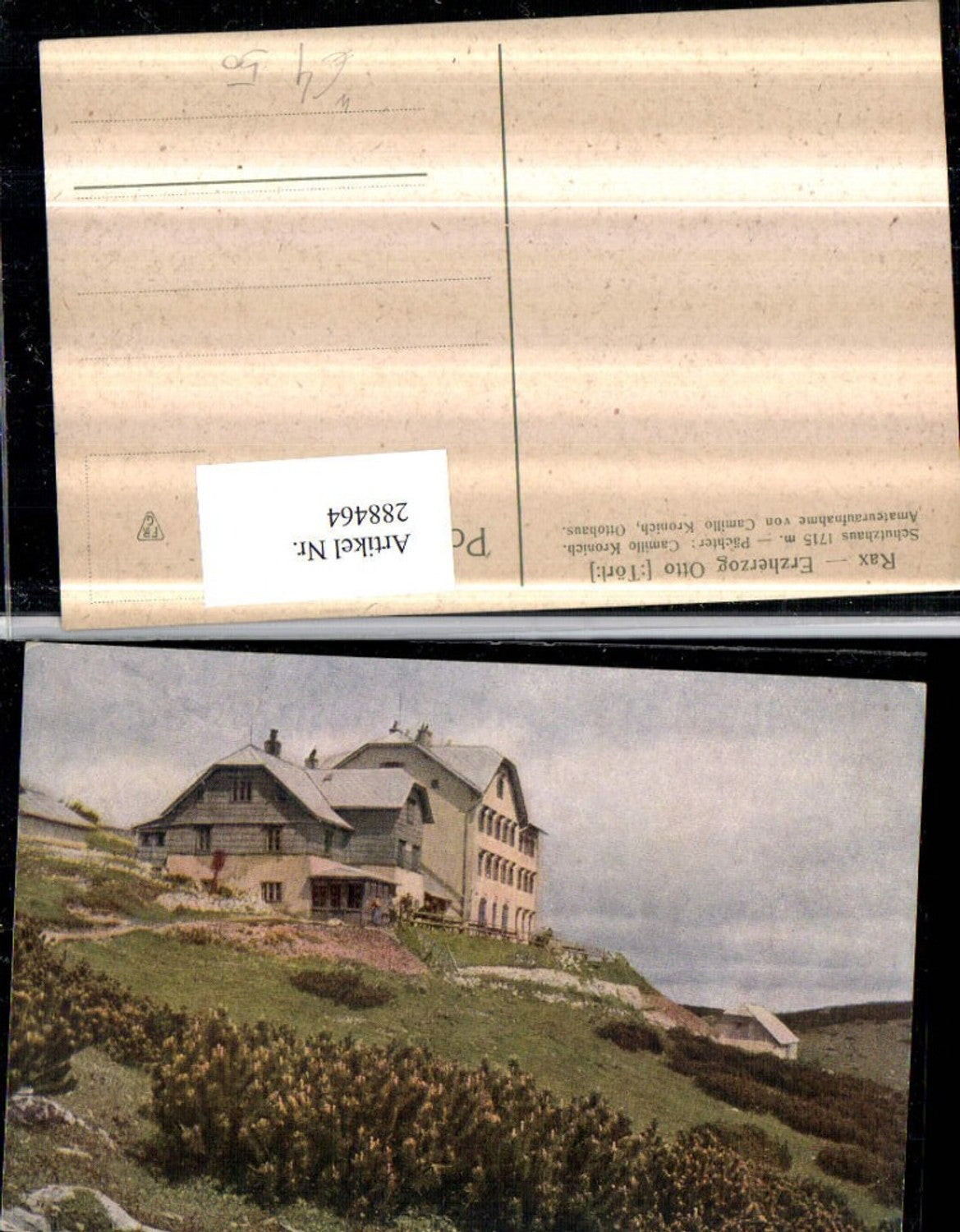 288464,Rax Erzherzog Otto Törl Schutzhaus Berghütte b. Reichenau