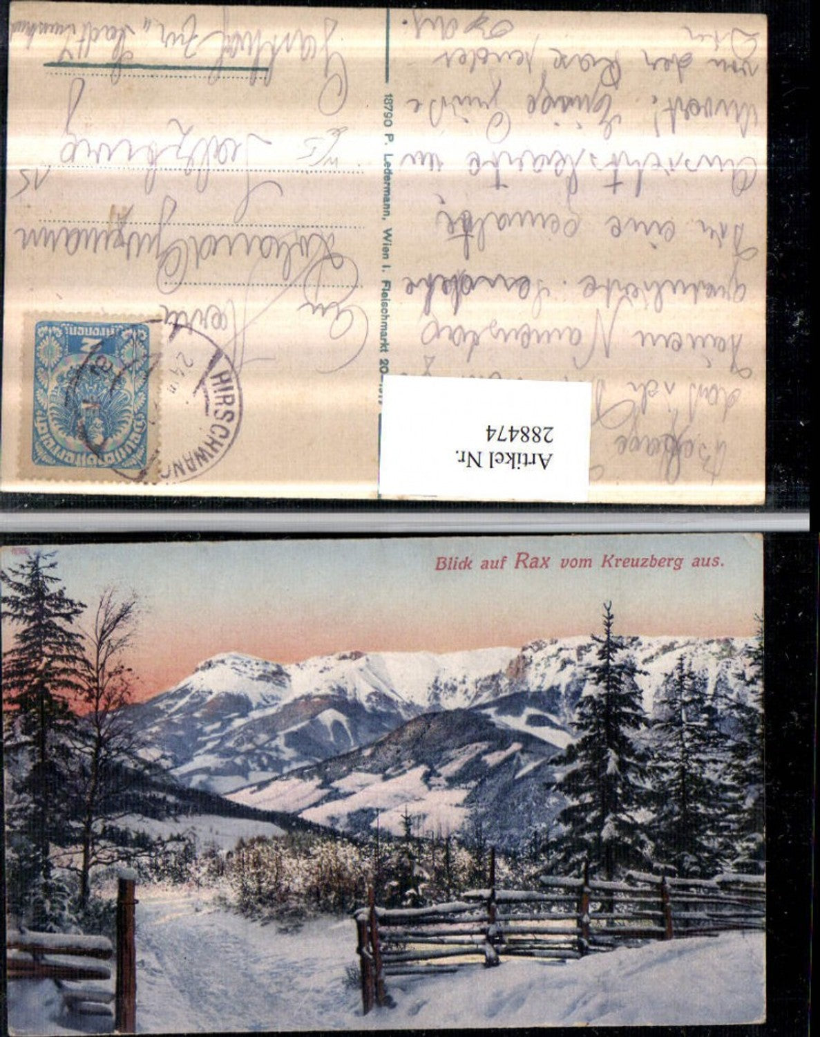 288474,Blick auf Rax vom Kreuzberg aus Bergkulisse Winterbild b. Breitenstein