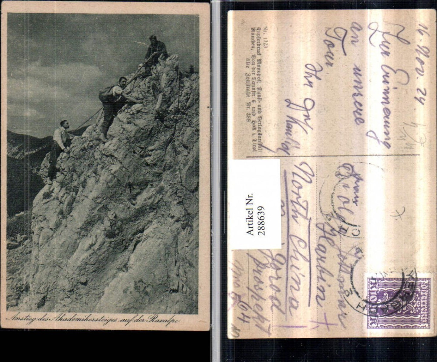 288639,Anstieg des Akademikersteiges auf d. Raxalpe b. Reichenau Bergsteiger
