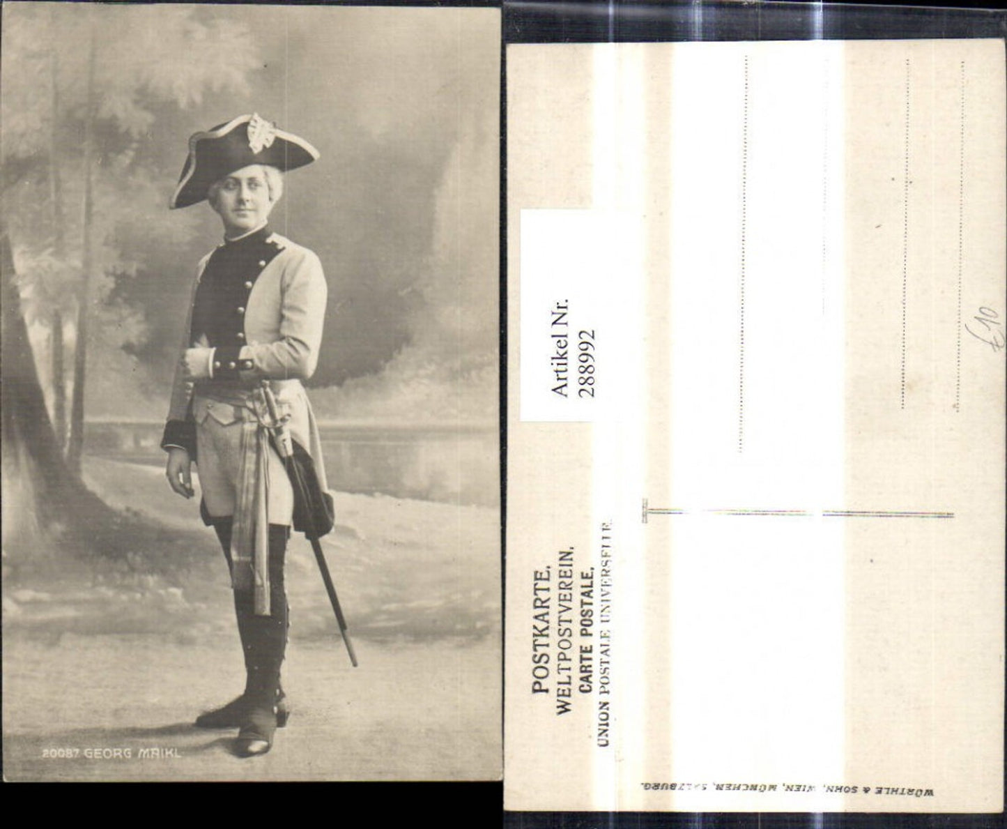 288992,Foto Ak Schauspieler Georg Maikl Uniform Säbel