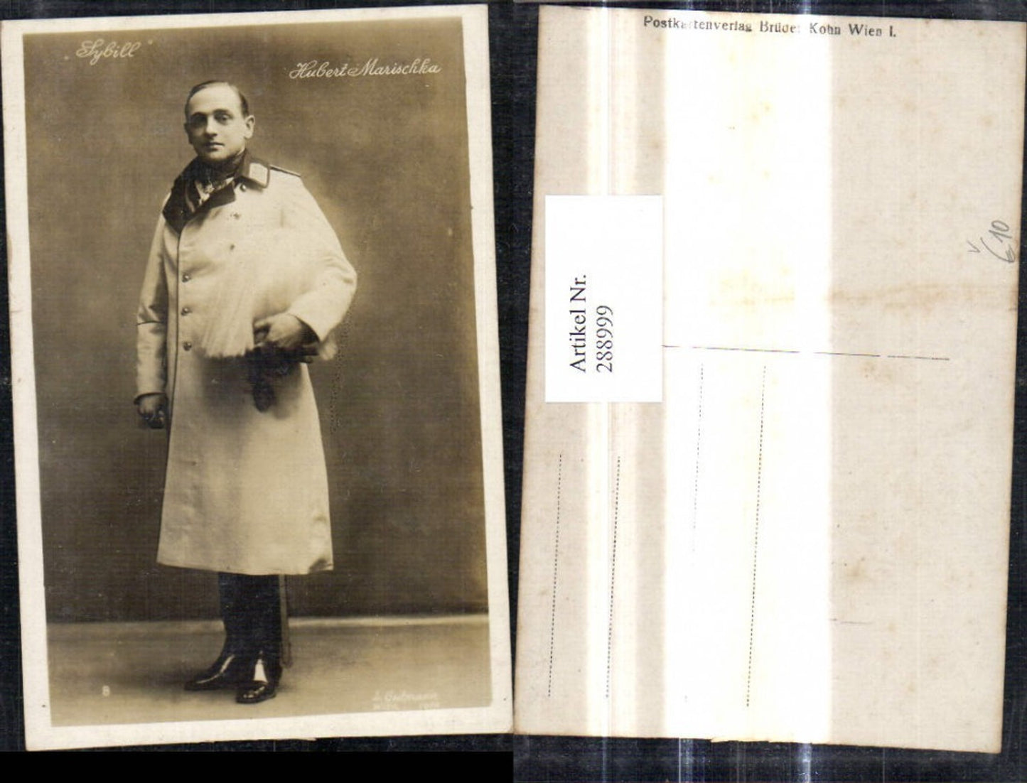 288999,Schauspieler Hubert Marischka Sybill pub B.K.W.I. Brüder Kohn Wien