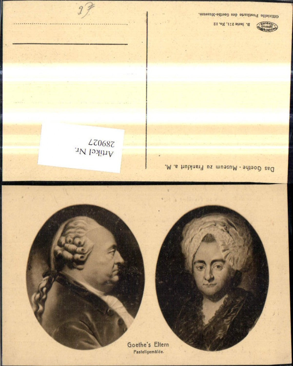 289027,Künstler Ak Goethes Eltern Pastellgemälde Portrait Kunst Johann Wolfgang von Goethe Dichter