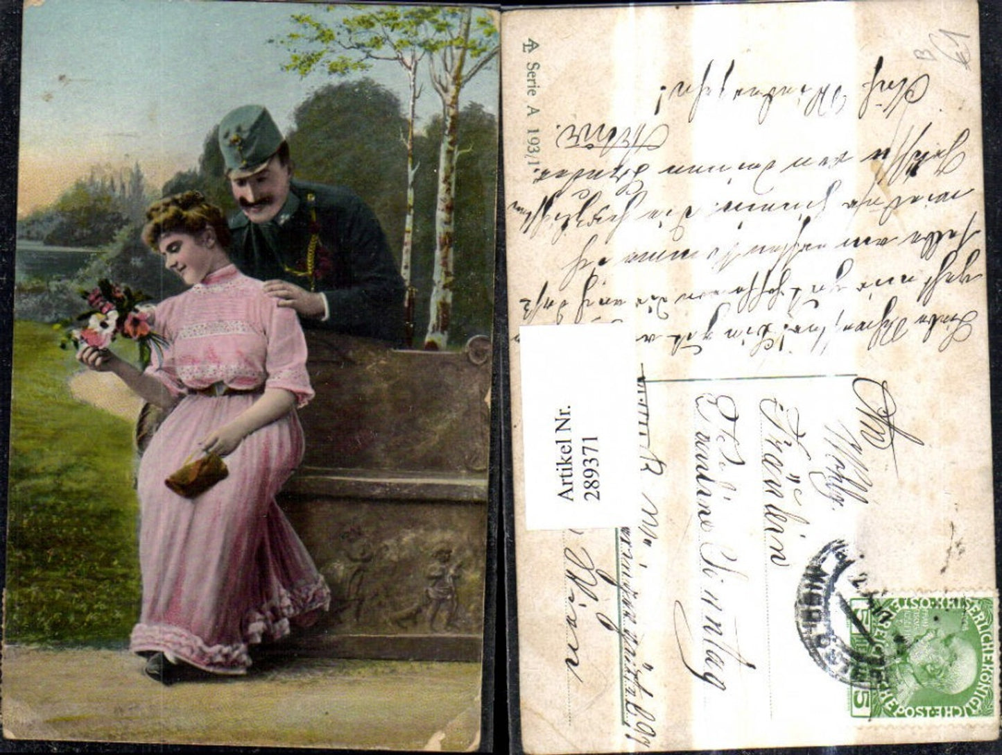 289371,Liebe Paar Soldat Bank Blumenstrauß Blumen