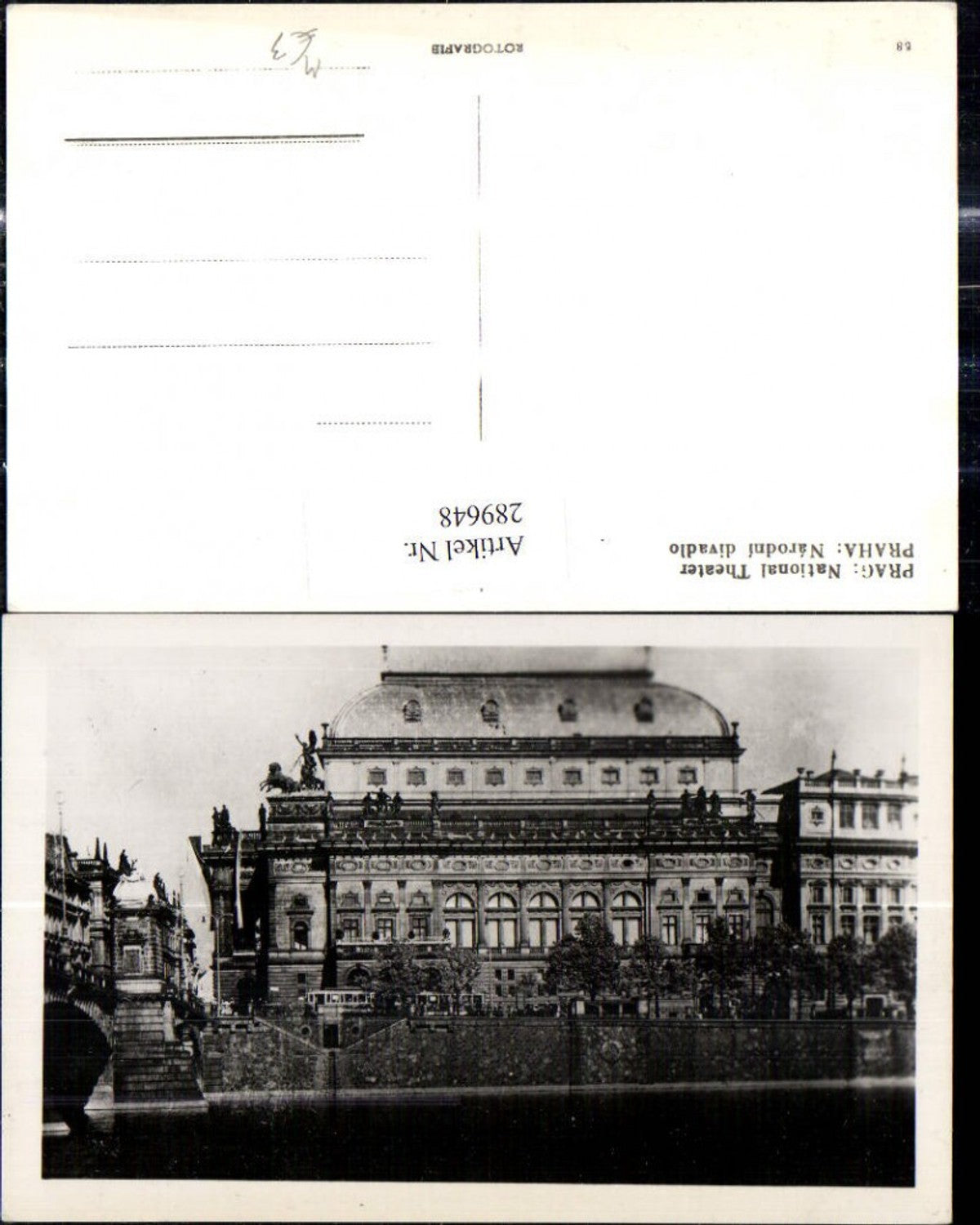 289648,Photo Ak Prague Praha National Theater Narodni divadlo