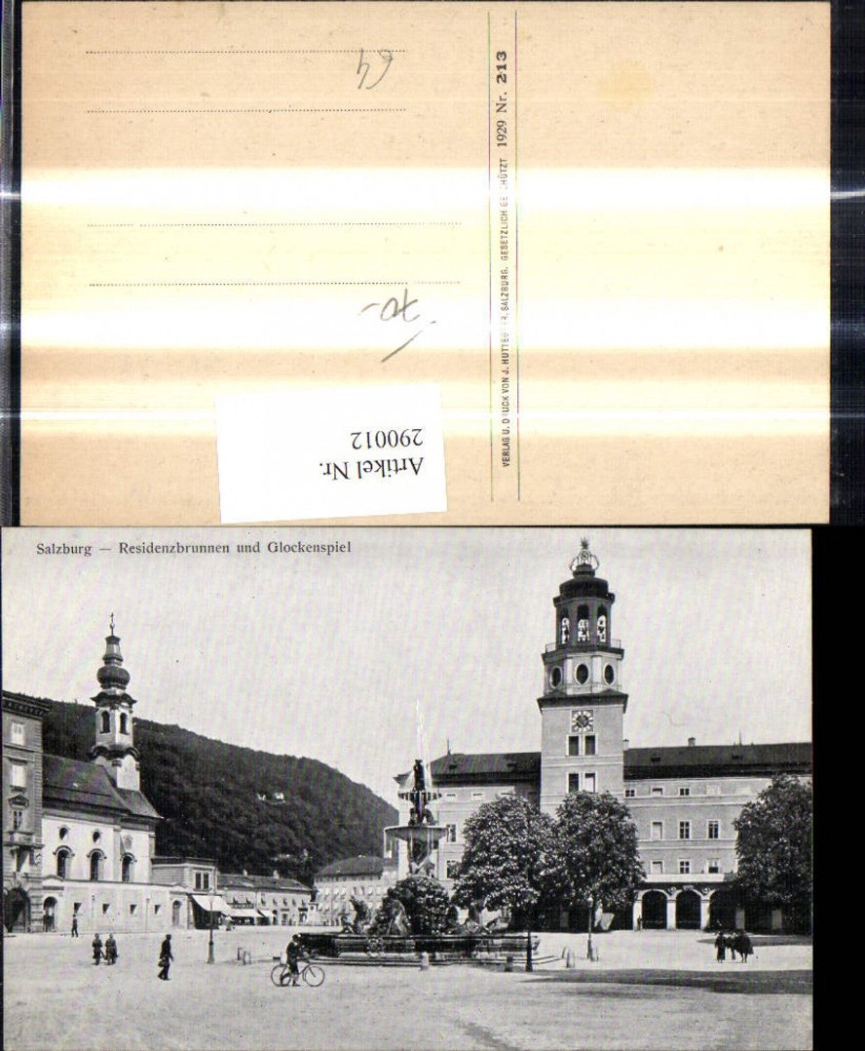 290012,Salzburg Residenzbrunnen u. Glockenspiel Brunnen Springbrunnen