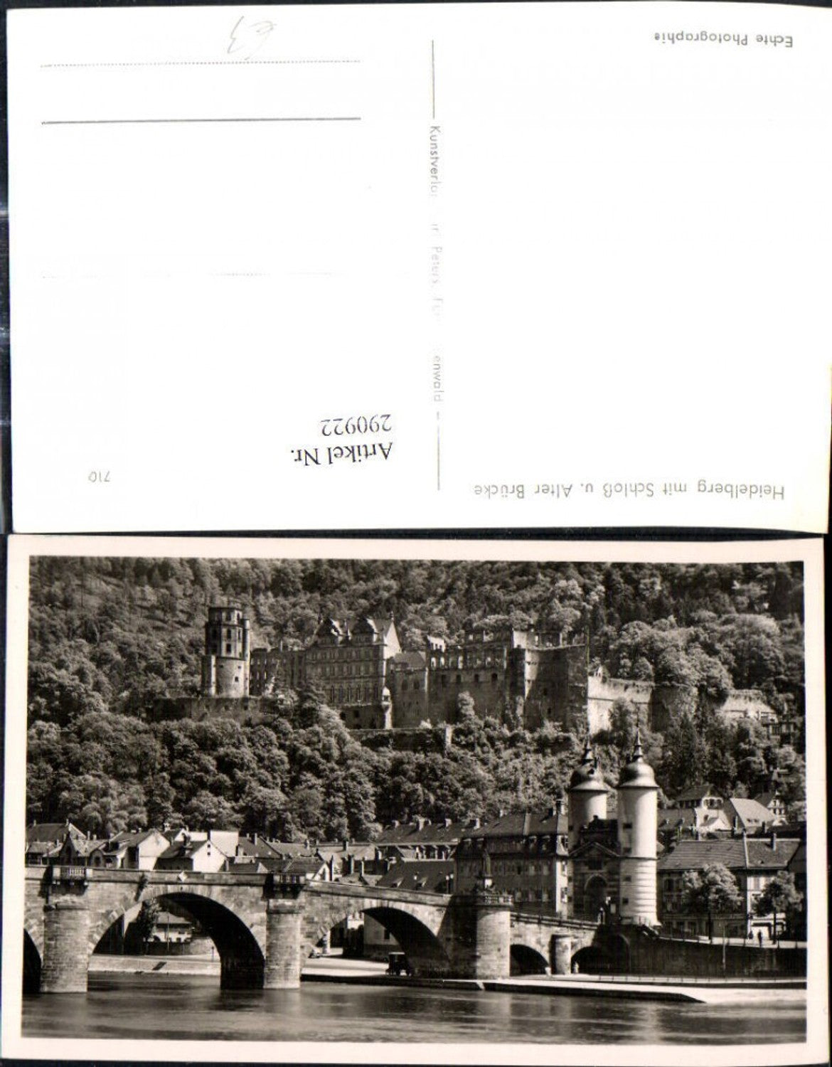 290922,Foto Ak Heidelberg m. Schloss u. Alter Brücke