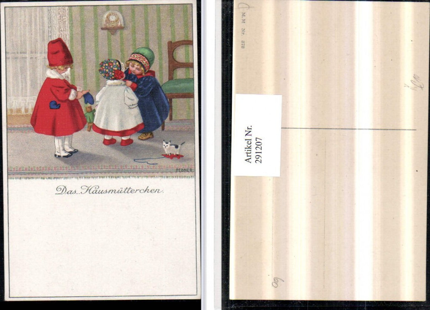 291207,Künstler AK Pauli Ebner Hausmütterchen Kinder Hauben Mäntel Teddy pub M. Munk 878