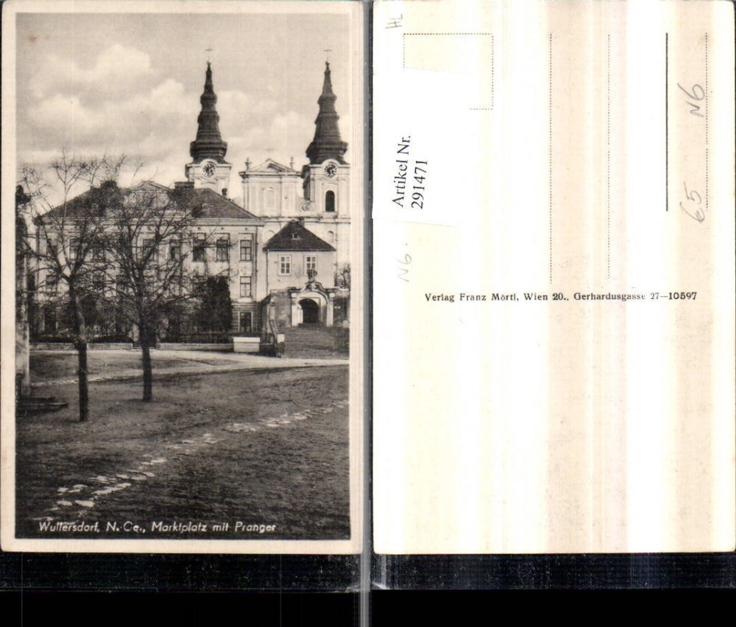 291471,Wullersdorf Marktplatz m. Pranger Kirche