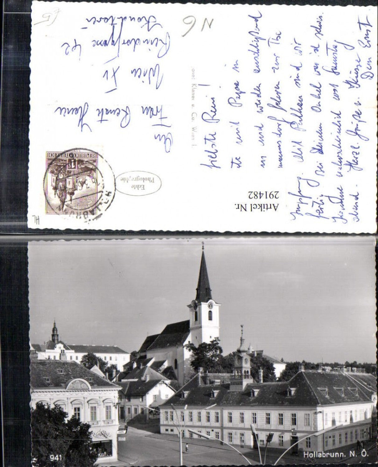 291482,Hollabrunn Teilansicht Kirche Rathaus