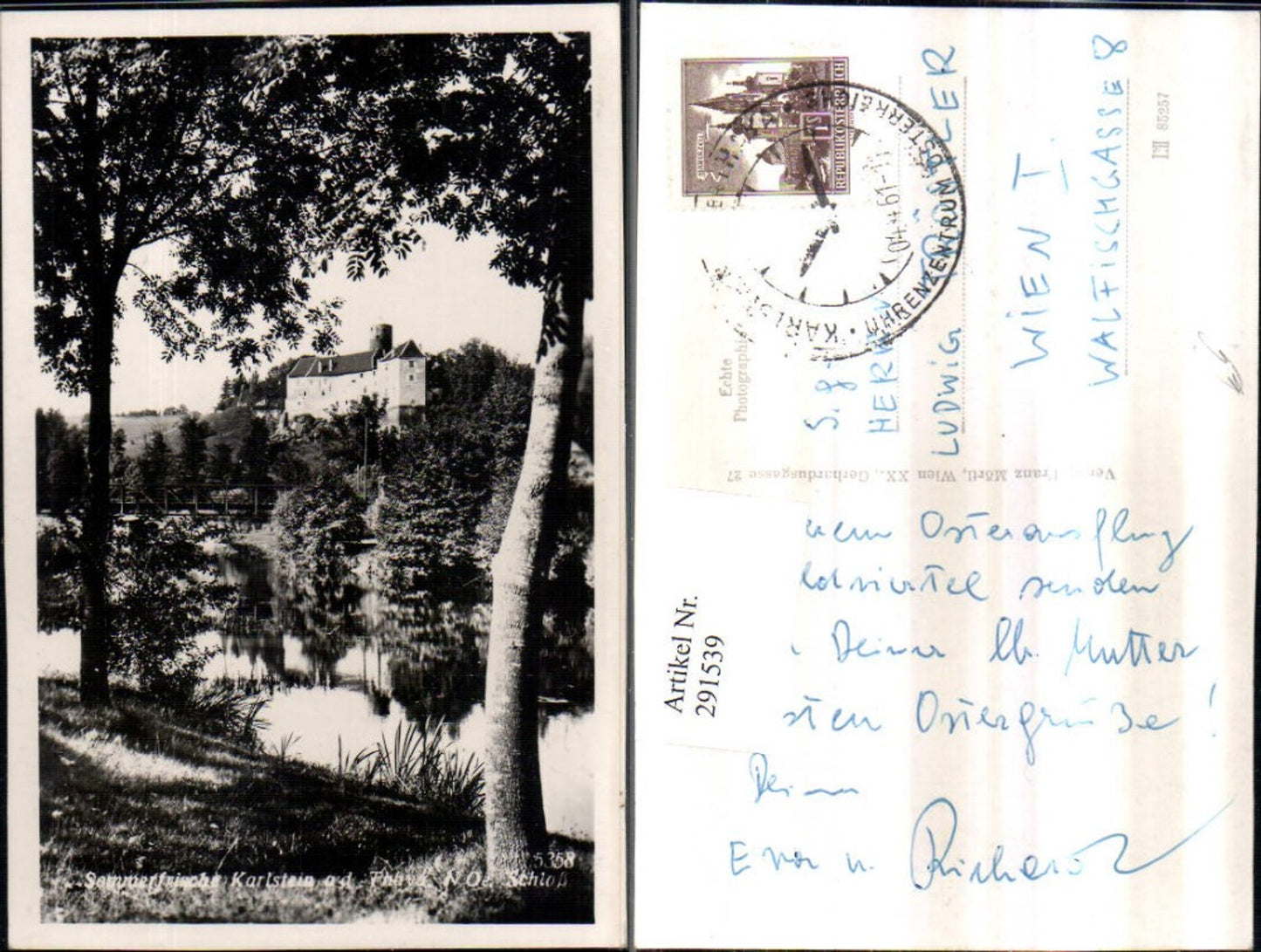 291539,Karlstein an d. Thaya Schloss Brücke