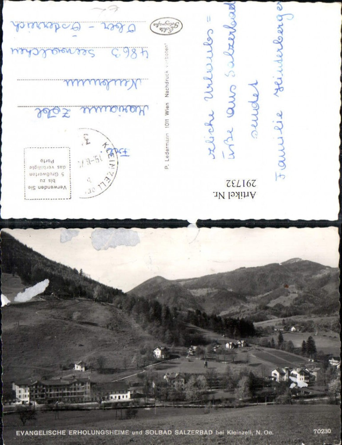 291732,Evangelische Erholungsheime u. Solbad Salzerbad b. Kleinzell