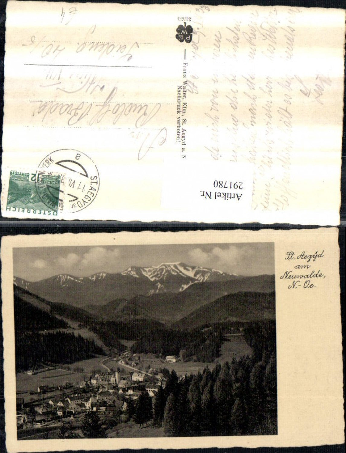 291780,St. Aegyd am Neuwalde Totale Bergkulisse