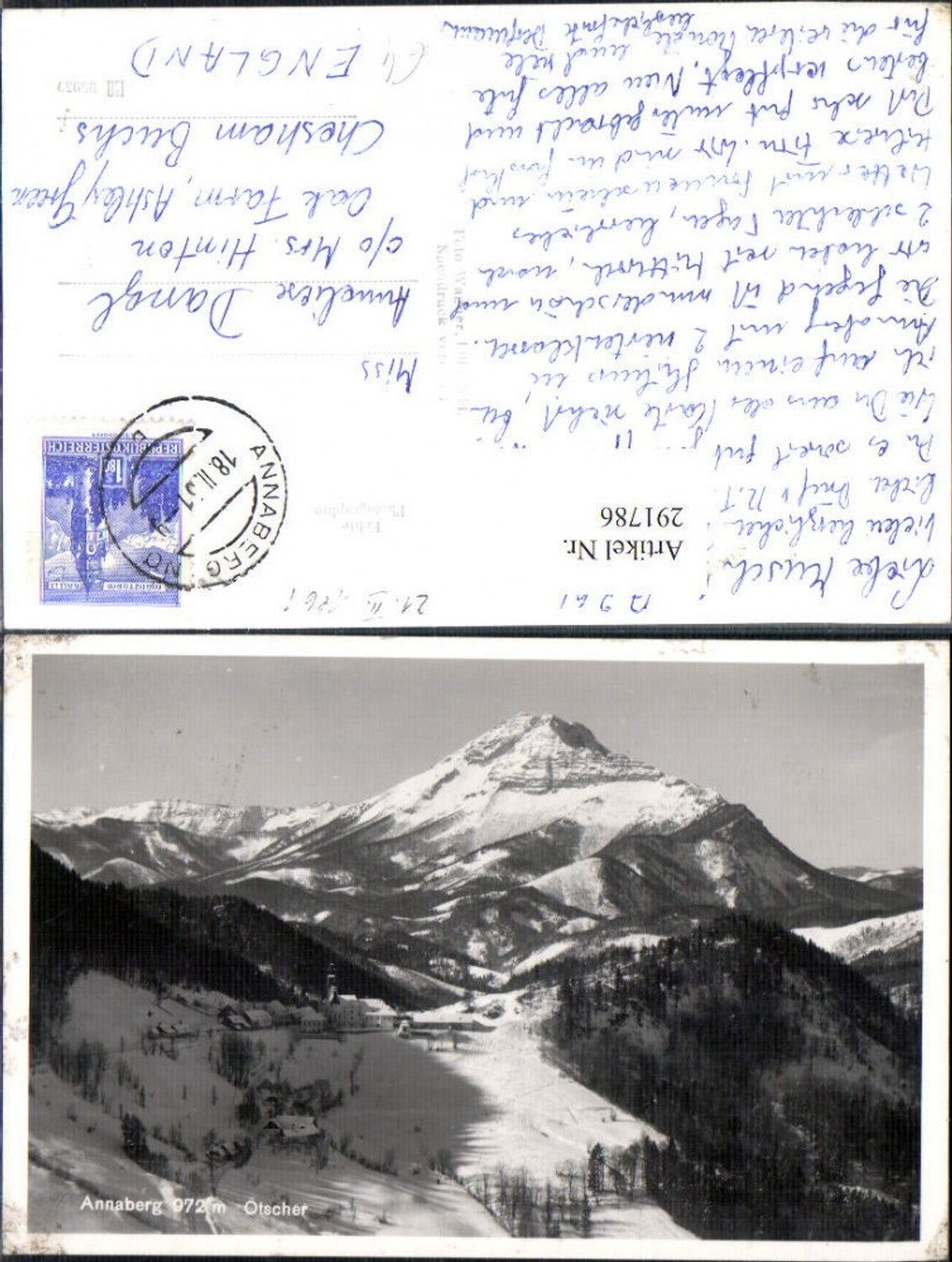 291786,Annaberg Totale m. Ötscher Bergkulisse Winterbild